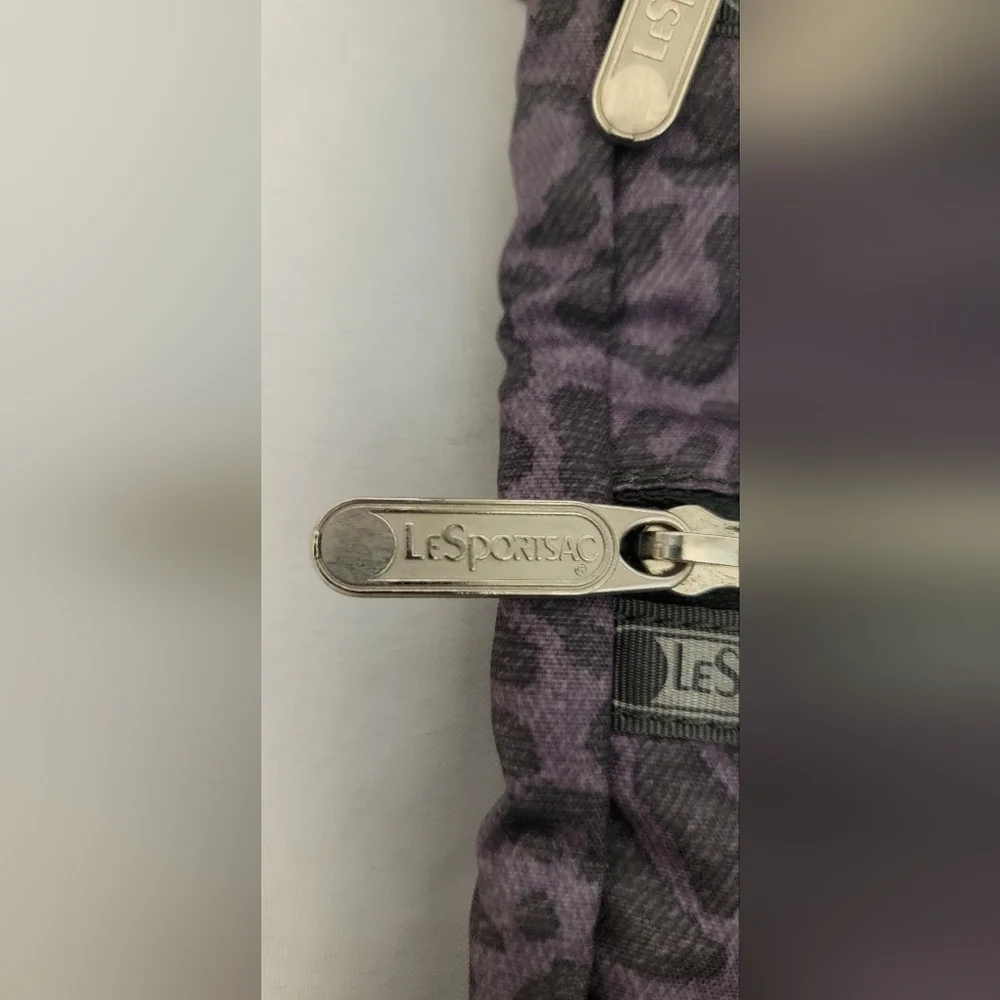 LeSportSac Purple & Black Animal Print Crossbody Bag - Picture 11 of 12